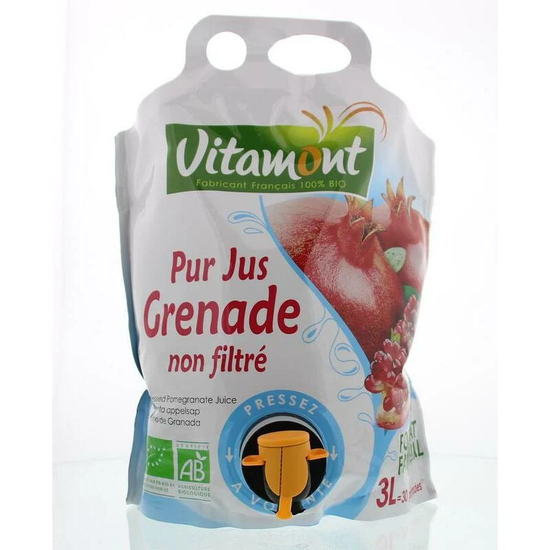 Vitamont Puur granaatappelsap troebel bio 3000ml