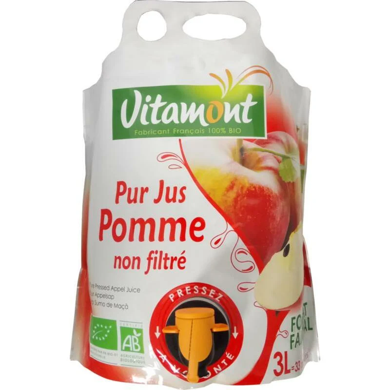 Vitamont Puur appelsap troebel bio 3000ml