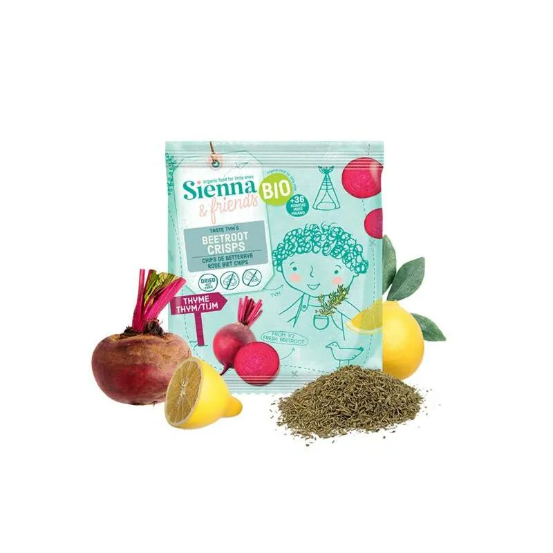 Sienna & Friends Chips van rode biet & tijm bio 15g