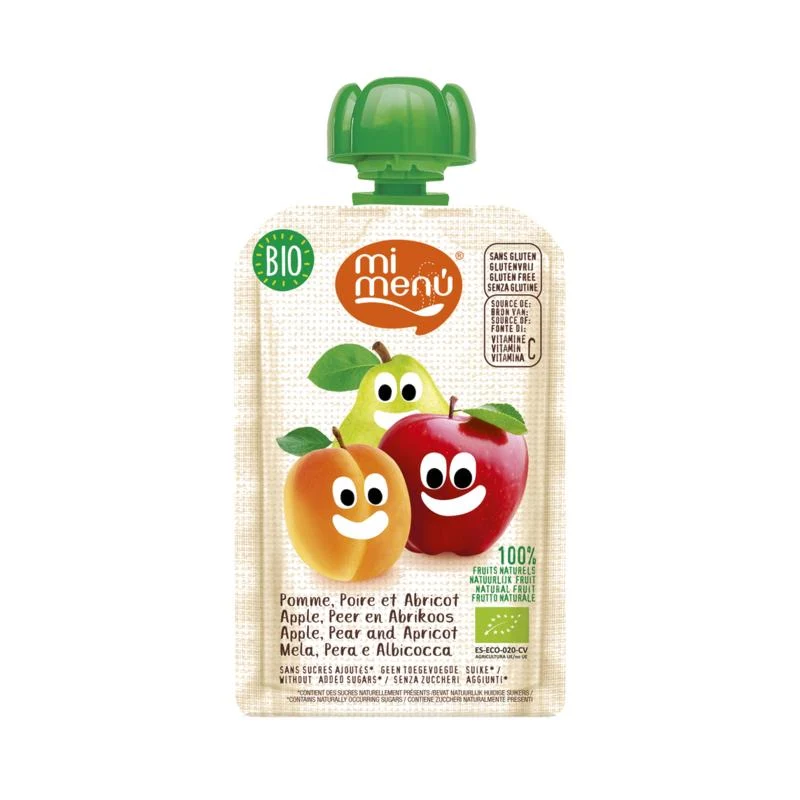 Mi Menu Knijpfruit appel peer abrikoos 100g