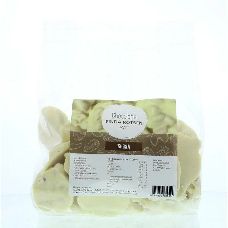 Mijnnatuurwinkel Chocolade pindarotsen wit 750g