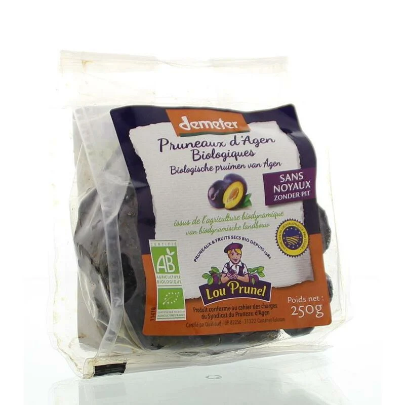 Lou Prunel Agen pruimen zonder pit 55/66 L Demeter bio 250g