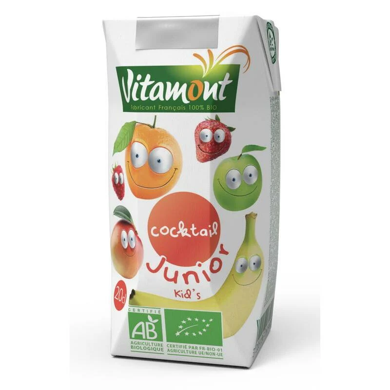 Vitamont Fruit cocktail kids junior multivruchten bio 200ml