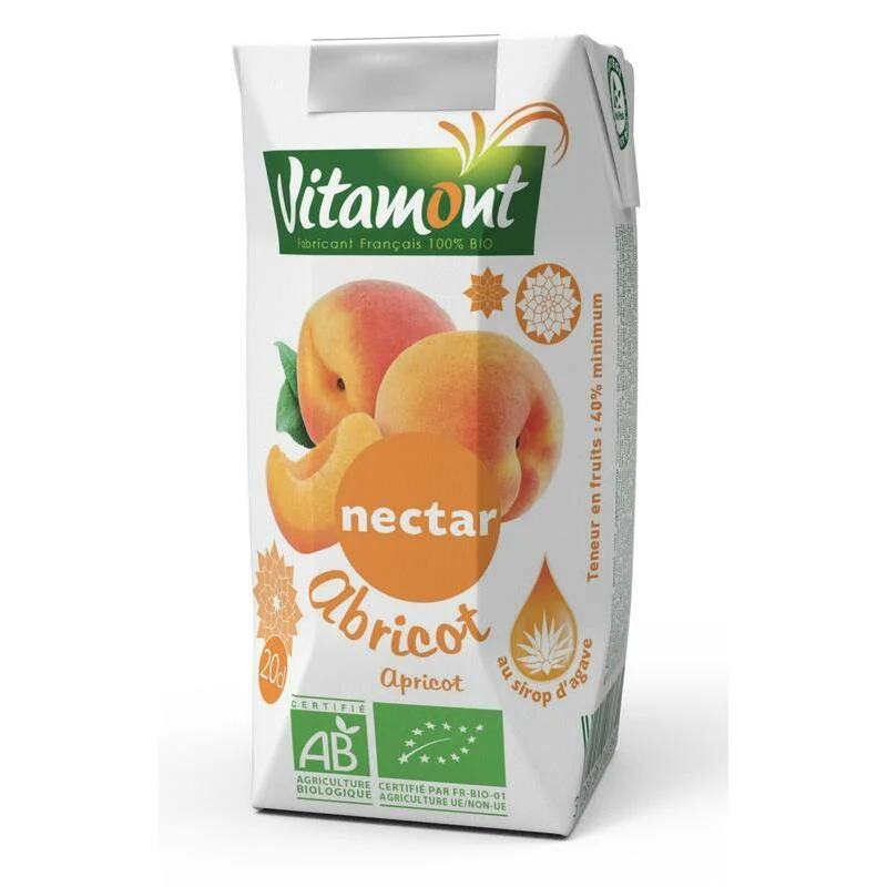 Vitamont Puur abrikozen nectar sap pak bio 200ml