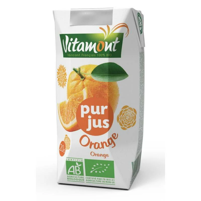 Vitamont Puur sinaasappelsap pak bio 200ml