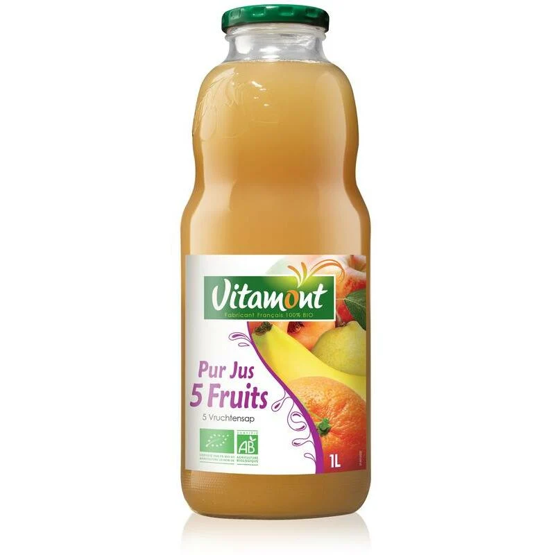 Vitamont Tropische cocktail 5 soorten fruit bio 1000ml
