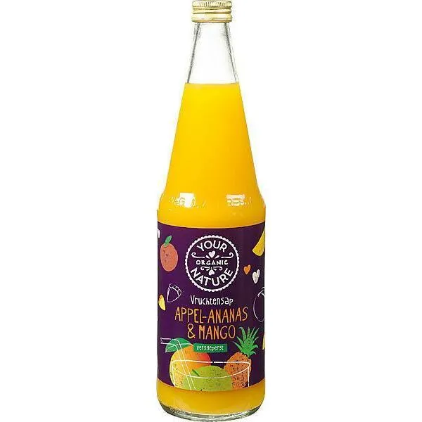 Your Organic Nat Vruchtensap appel ananas mango bio 700ml