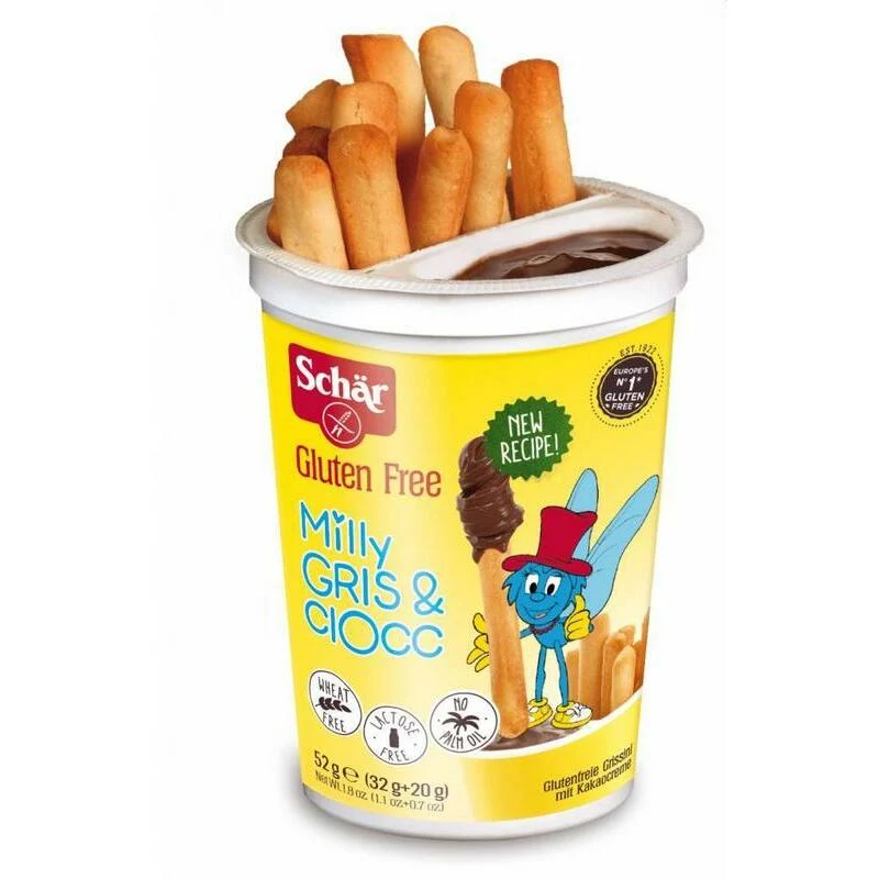 Dr Schar Milly grissini & chocolate sticks 52g