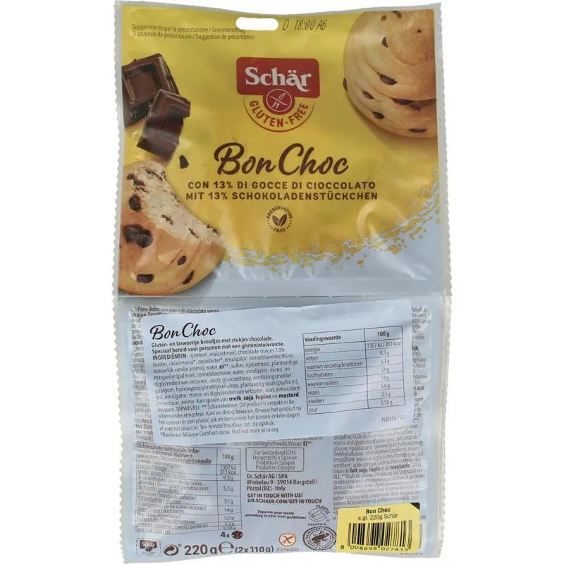 Dr Schar Bon choc 220g