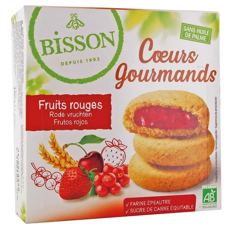 Bisson Gevulde koekjes rode vruchten bio 180g