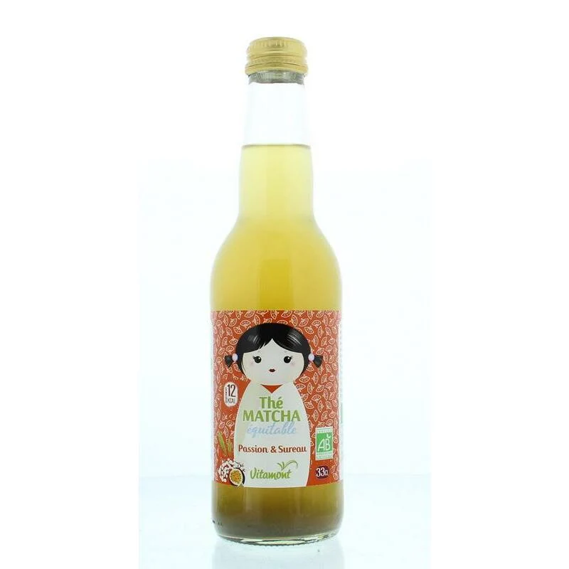 Vitamont Groene ijsthee matcha passievrucht vlierbes bio 330ml