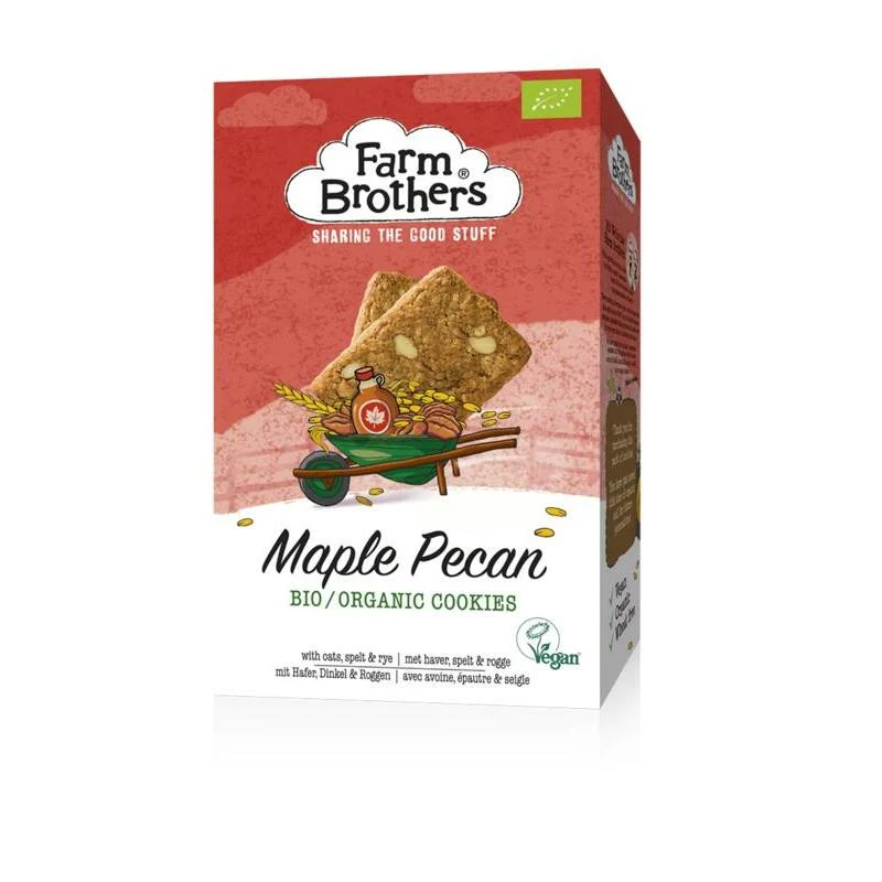 Farm Brothers Maple & pecan koekjes vegan bio 150g