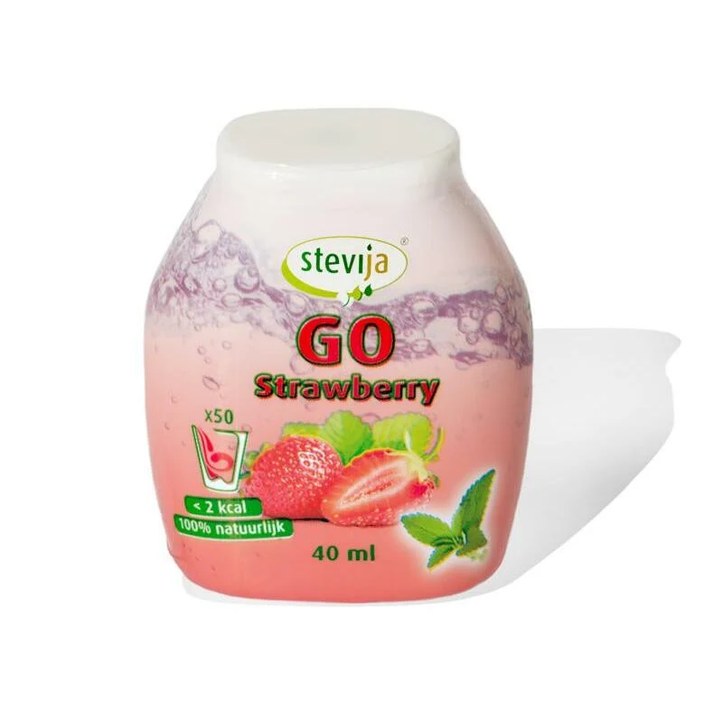 Stevija Stevia limonadesiroop go strawberry 40ml