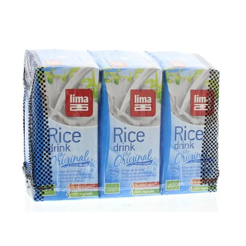 Lima Rice drink original pakjes 200 ml bio 3st