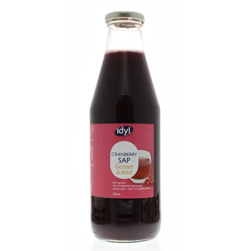Idyl Cranberrysap licht gezoet en mild 750ml