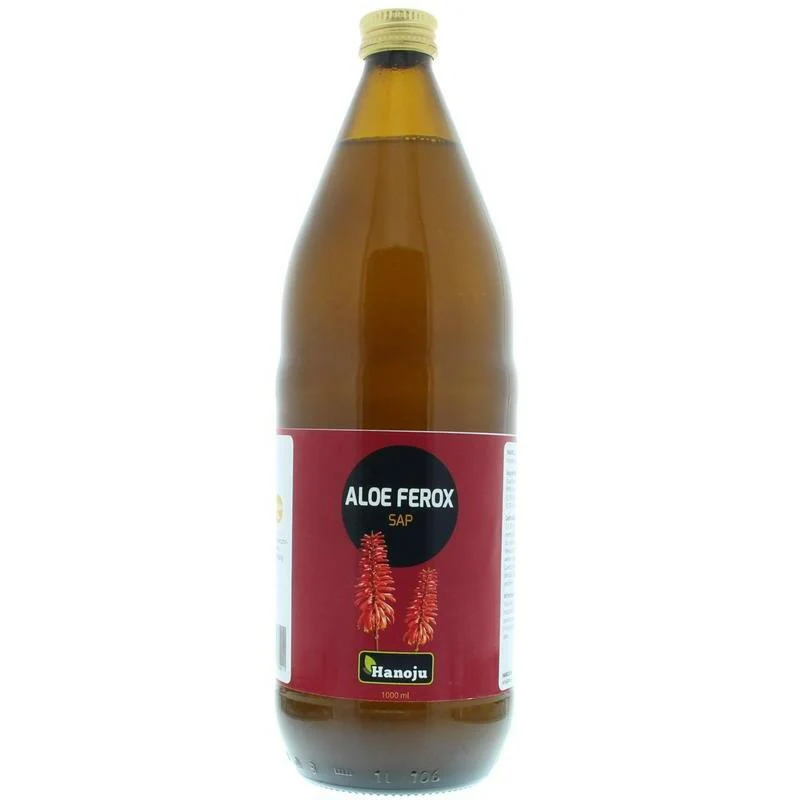 Hanoju Aloe ferox heel blad sap glas fles 1000ml