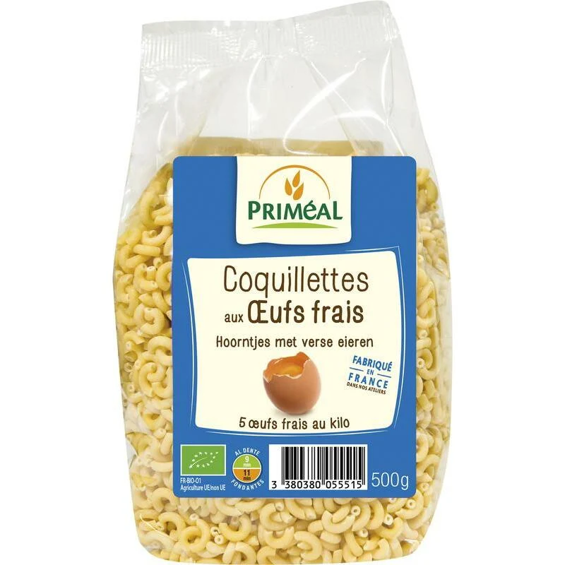 Primeal Hoorntjes met verse eieren bio 500g