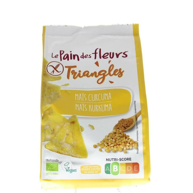 Pain Des Fleurs Triangles mais curcuma bio 50g