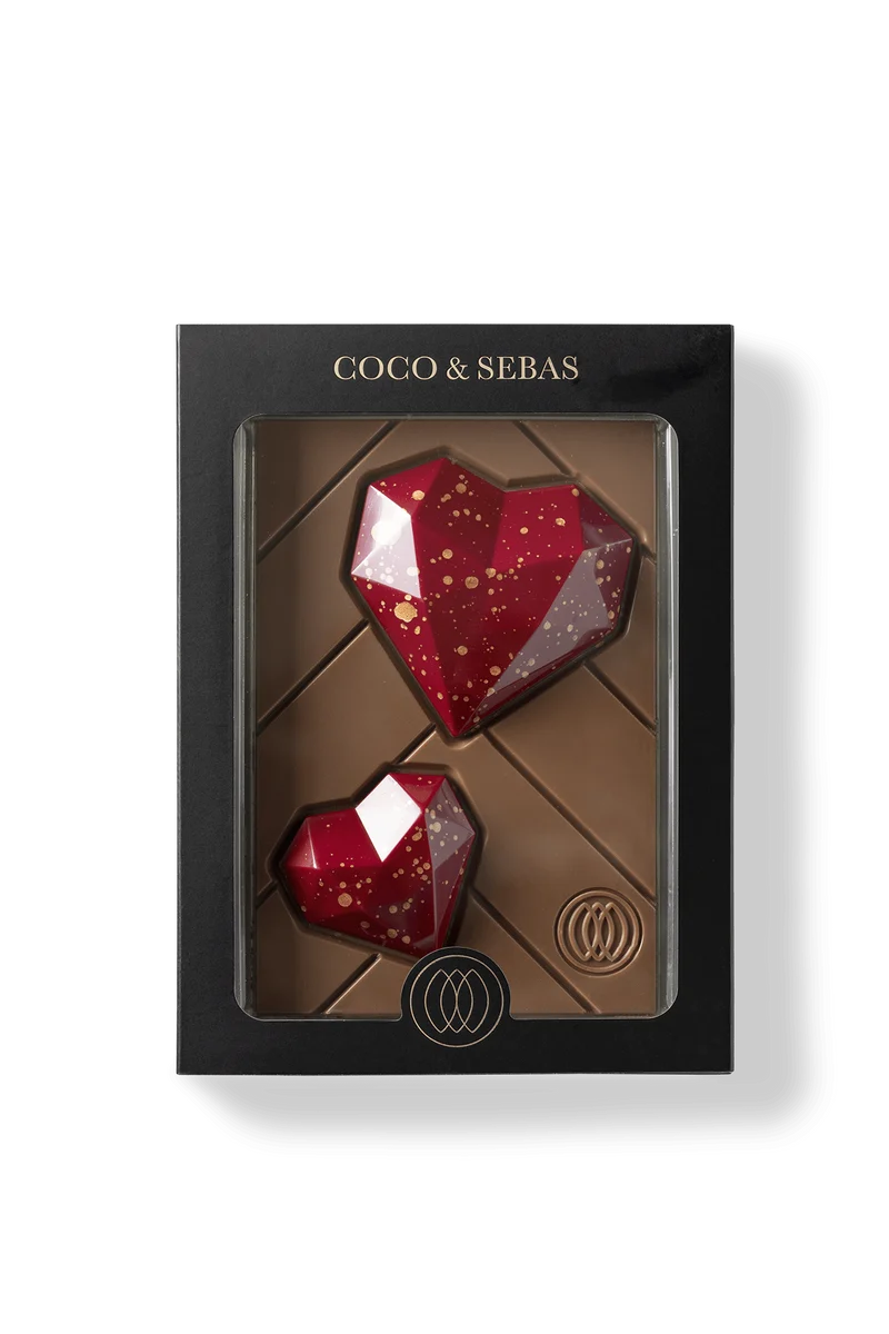 Plak Melkchocolade Rode Harten
