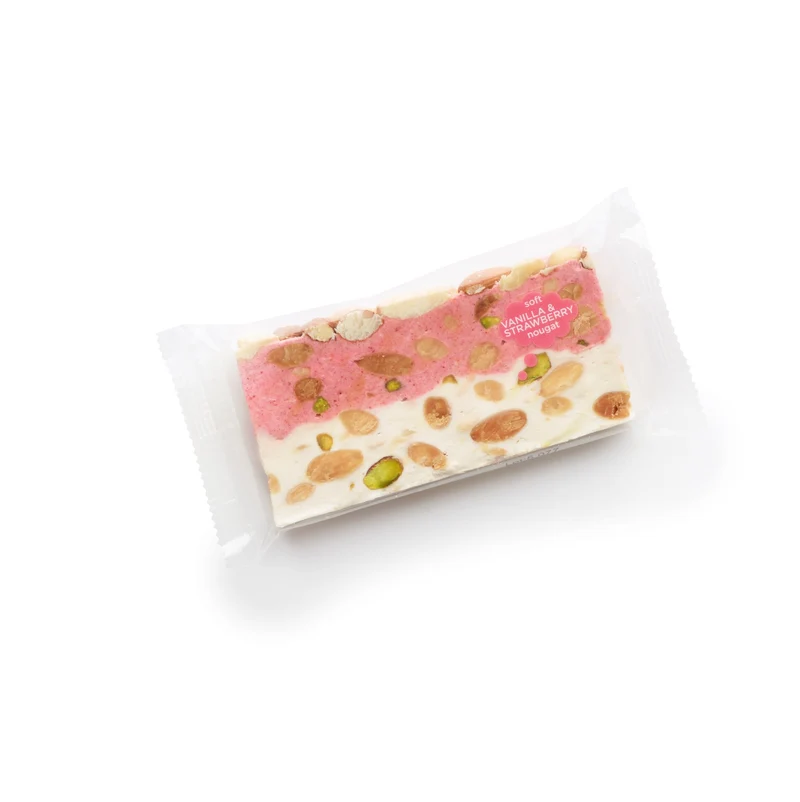 Nougat aardbei-vanille - zachte slice 100g