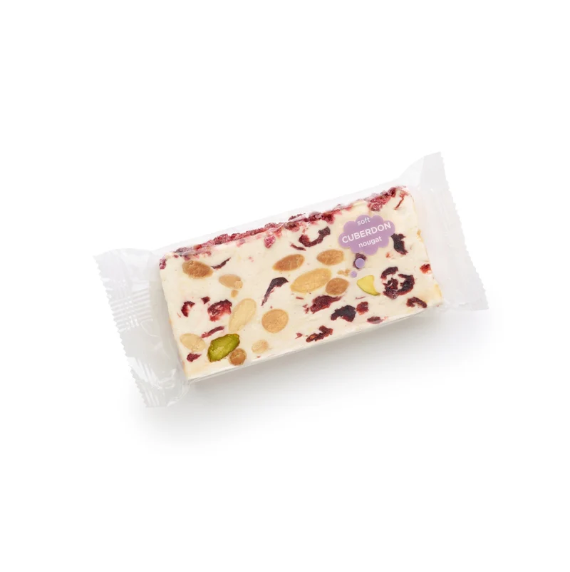 Nougat cuberdon cranberry - zachte slice 100g