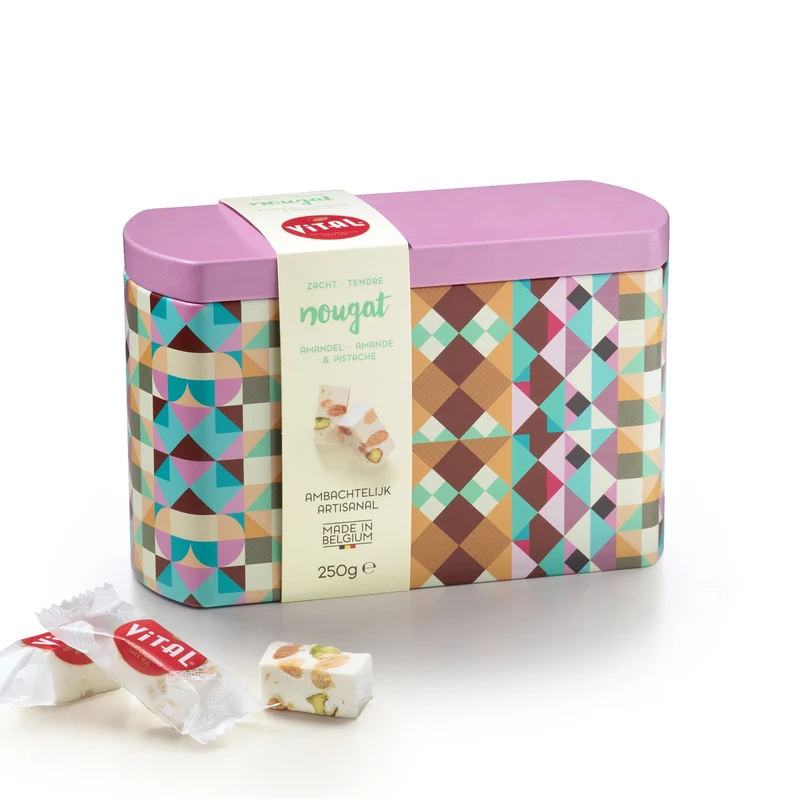 Nougat vintage blik 250g zachte nougat