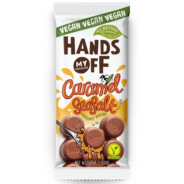 Hands Off Caramel Seasalt vegan chocoladereep