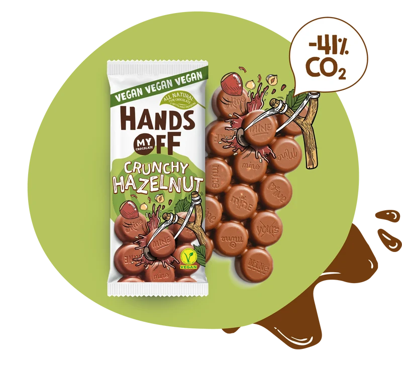 Hands Off Crunchy Hazelnut vegan chocoladereep