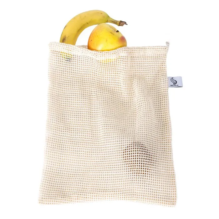 Herbruikbare groente- en fruitzakjes gehaakt