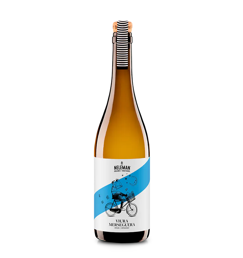 Flesje witte Neleman wijn Viura Merseguera