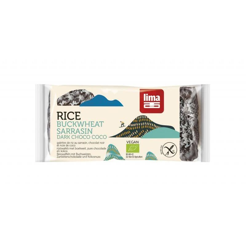 Lima Rijstwafel boekweit pure chocolade kokos bio 90g