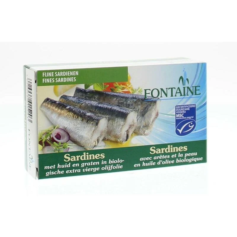 Fontaine Sardines met huid en graat 120g