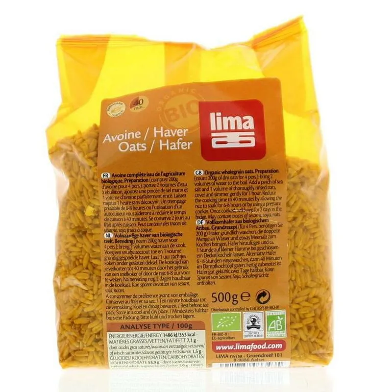 Lima Haver hele korrel bio 500g