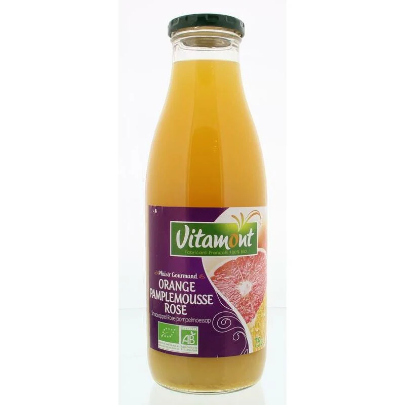 Vitamont Puur sinaasappel & roze grapefruitsap bio 750ml