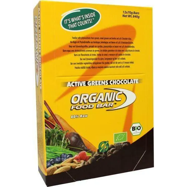 Organic Food Bar active greens chocolade 68 gram bio 12x68g
