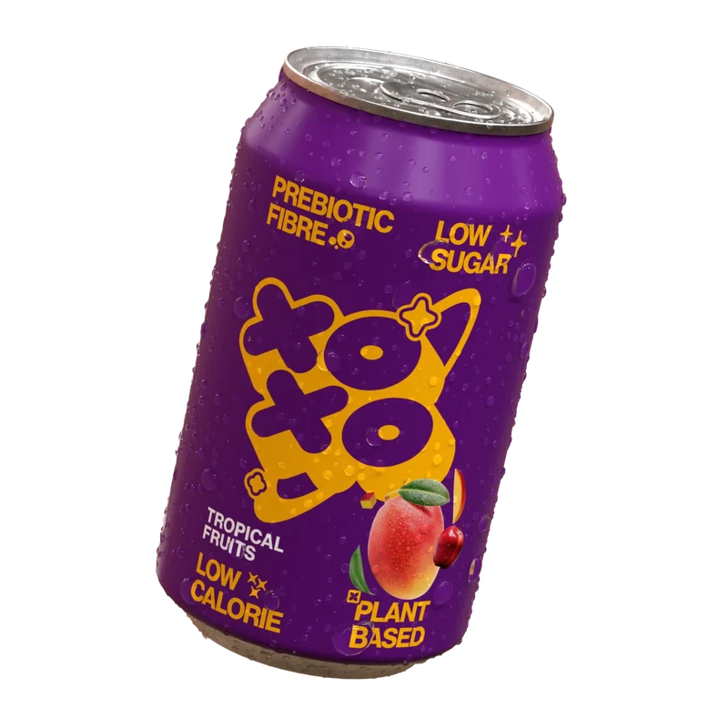 XOXO Soda Sparkling Tropical Prebiotic Soda 330ml Can