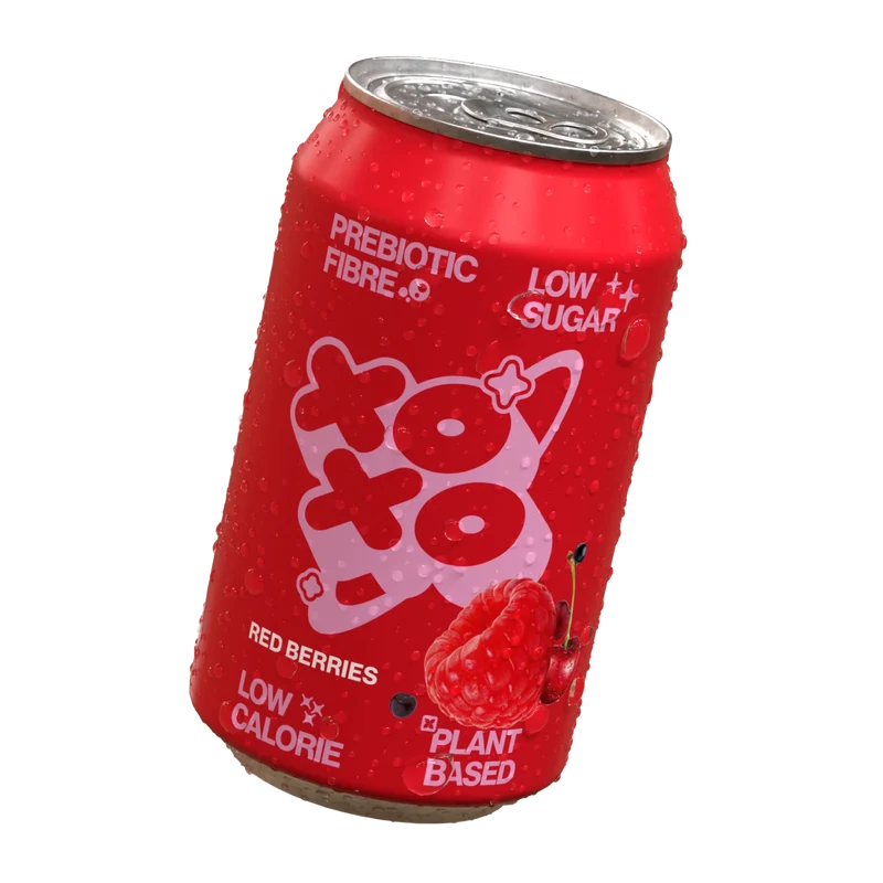 XOXO Soda Sparkling Red Berry Prebiotic Soda 330ml Can