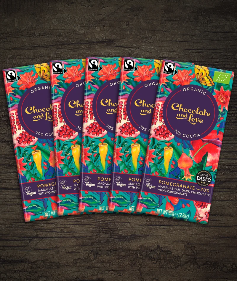 SHORT LIFE SALE - POMEGRANATE 70% - DARK CHOCOLATE WITH POMEGRANATE - BEST BEFORE DATE 25.09.26