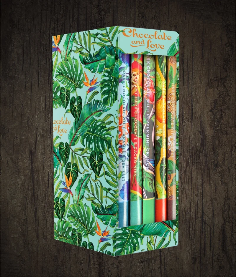 LIBRARY BOX (5 BARS) DARK AND MILK CHOCOLATE