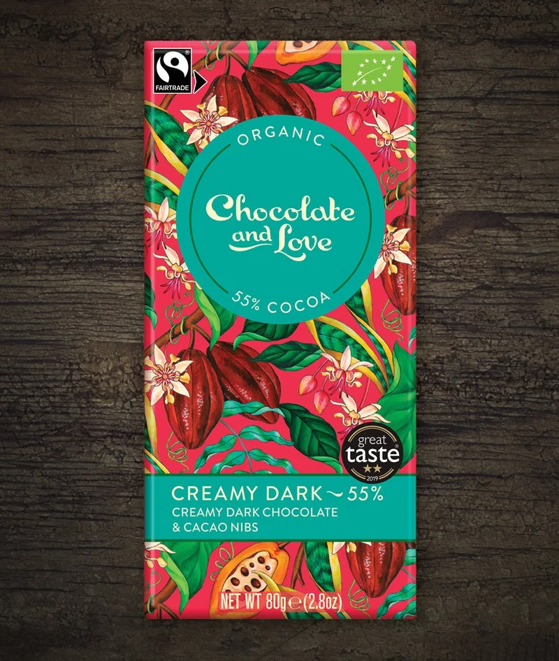 CACAO NIBS 55% - CREAMY DARK CHOCOLATE WITH CACAO NIBS