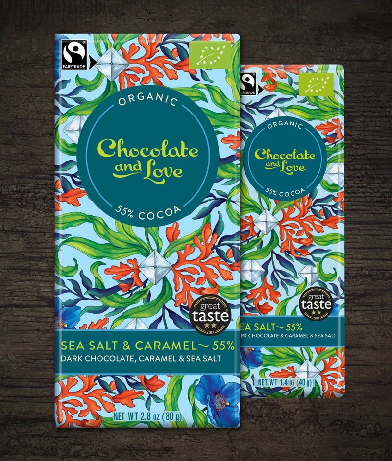 SEA SALT 55% - DARK CHOCOLATE BAR WITH CARAMEL & SEA SALT, OUR BEST SELLER !