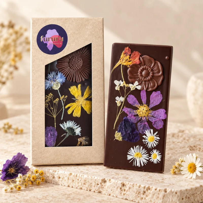 Bloemenreep Puur | Fairtrade Chocolade met Eetbare Bloemen