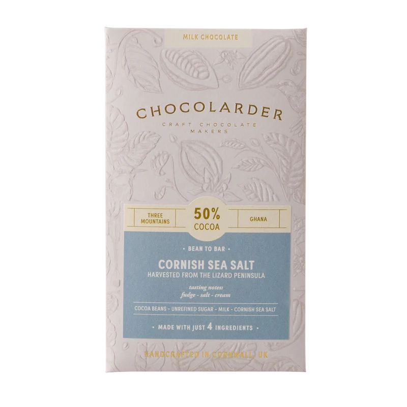 Cornish Sea Salt 50% Milk Chocolate Bar