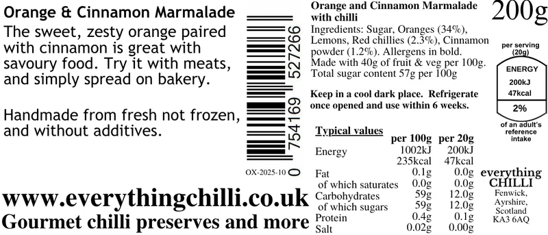Orange & Cinnamon Chilli Marmalade