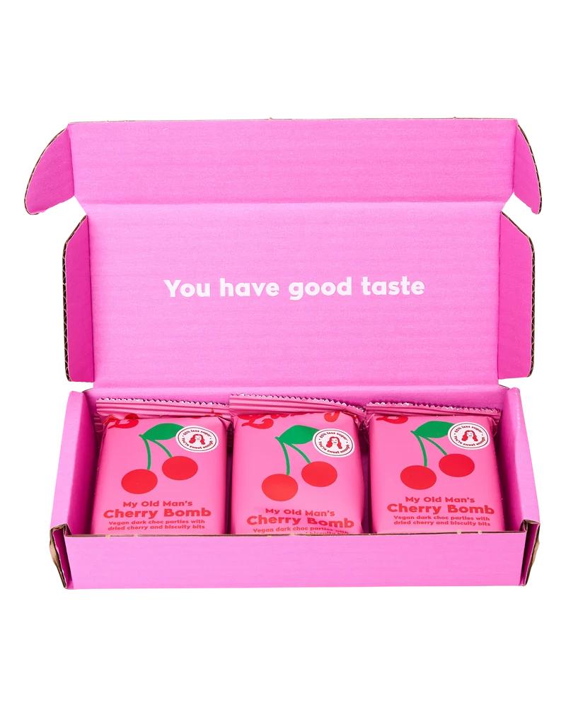 My Old Man's Cherry Bomb: Cherry & Biscuit Dark Chocolate Gift Box