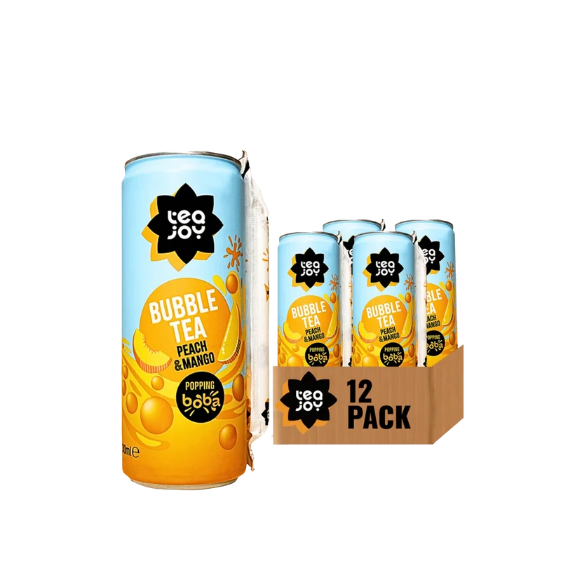Peach & Mango Bubble Tea - 12 x 330ml - Can