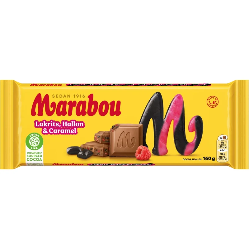 Marabou - Chocolade reep - Lakrits, Hallon & Caramel