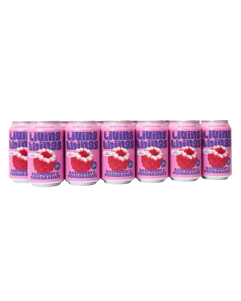 Raspberry & Pomegranate Prebiotic Soda (12 Cans)