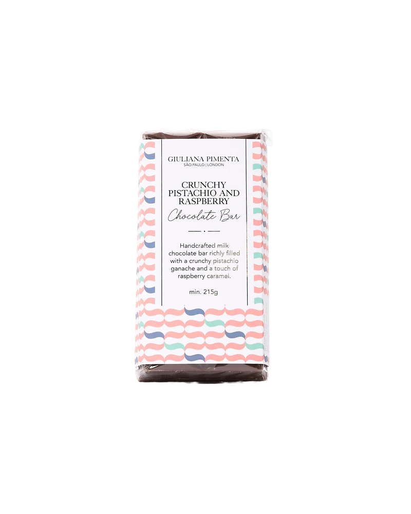 Crunchy Pistachio And Raspberry Chocolate Bar Large