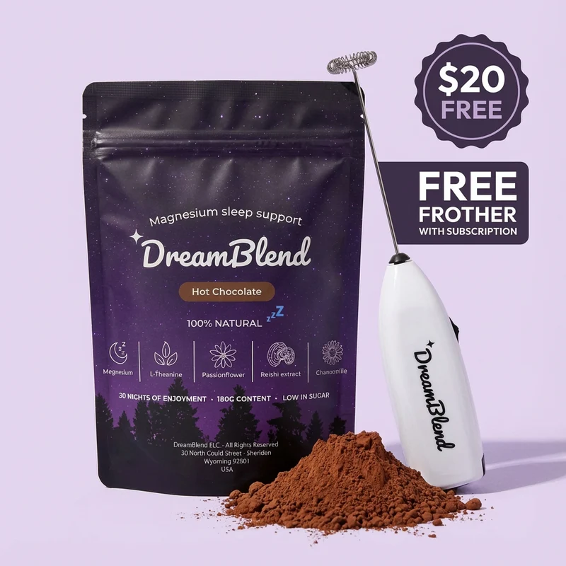 DreamBlend™ | Magnesium Sleep Support Hot Chocolate Mix Drink Natural Formula